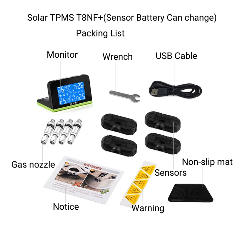 Careud TPMS Солнечный Мощность универсальные шины Регуляторы давления фунтов/кв. дюйм/бар Беспроводной 4 внутренних Датчики C/F сигнализация авто TPMS мониторы