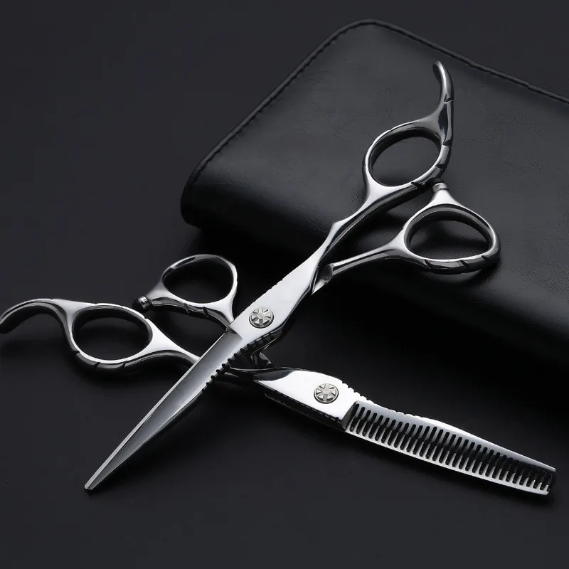 

Профессиональные японские ножницы для стрижки волос 440c, стальные ножницы для филировки волос 6 дюймов, набор ножниц для парикмахеров