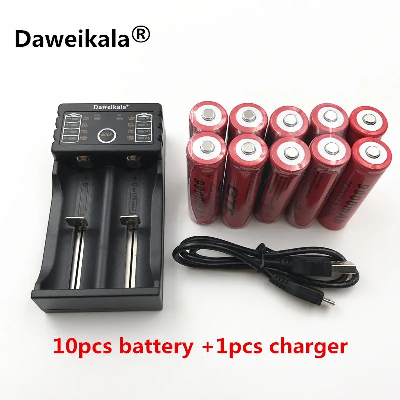 2018 новый аккумулятор 18650 3 7 V литий ионный 9900 mAh Перезаряжаемый + 1 зарядное