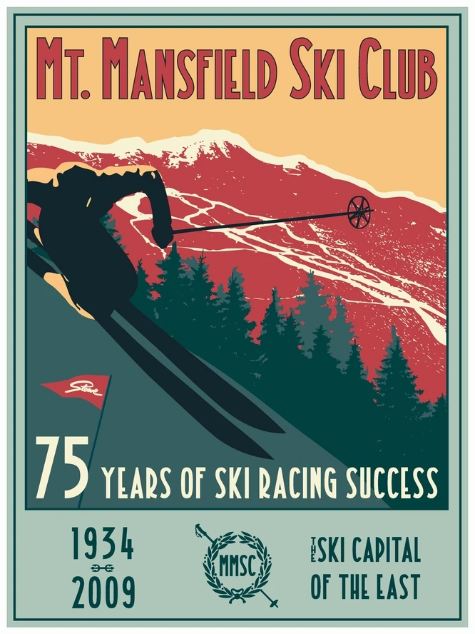 MT.Mansfield Ski Club Vintage Retro Kraft Canvas Paintings Poster Maps Home Bar Posters Wall Decor Gift Wood Alloy Frame | Дом и сад