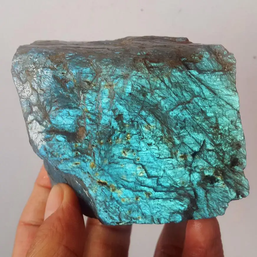 

420g Natural multicolor Blue- ray labradorite crystal original rough stone mineral specimens