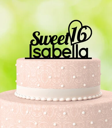 

Сладкие 16 Торт Топперы персонализированные имя с днем рождения подростковые части украшения для подростков