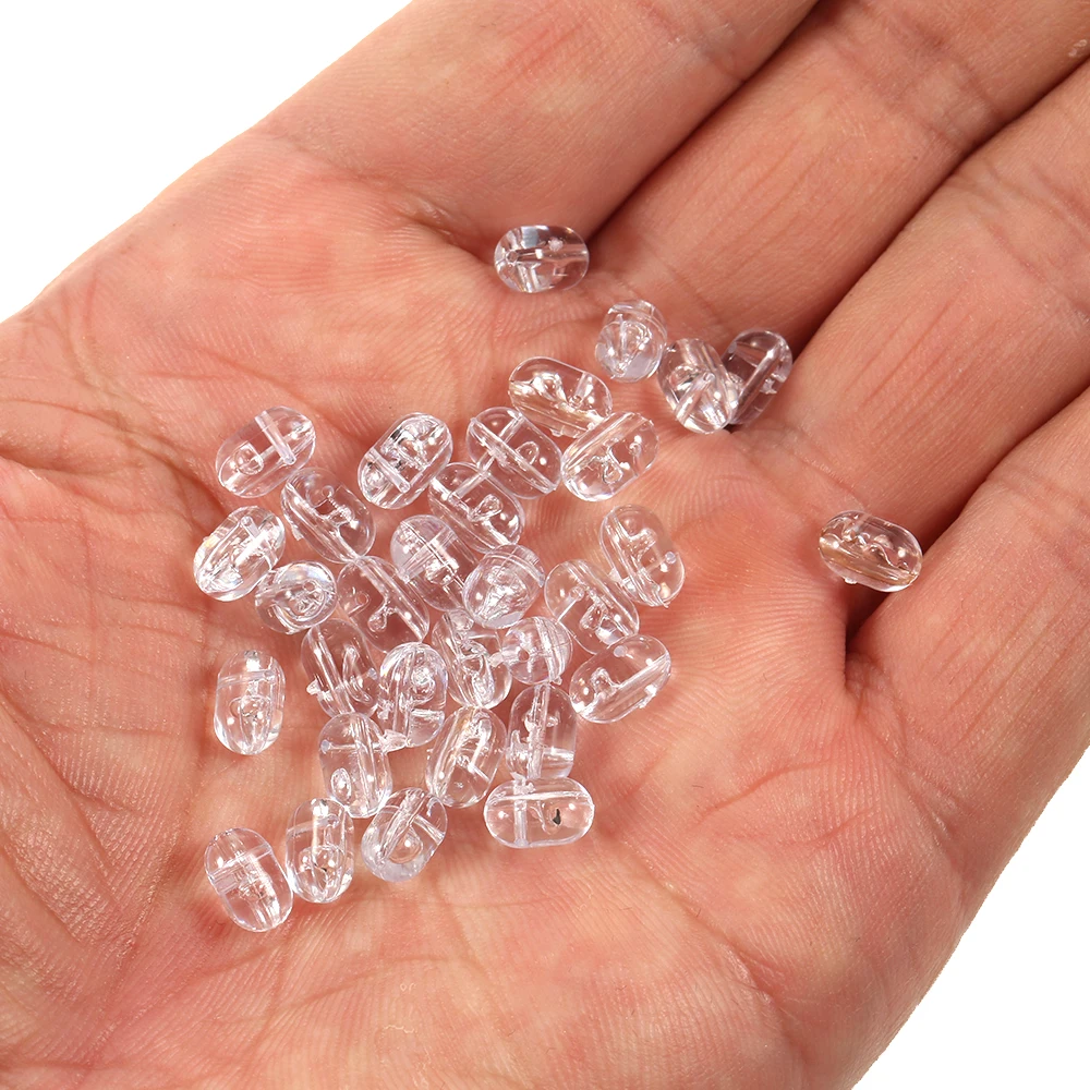 

200Pcs lightweight Fishing Beads Tranparent Double Cross Hole Designs Beads Hard Clear Beads Sets Carp fishing gear