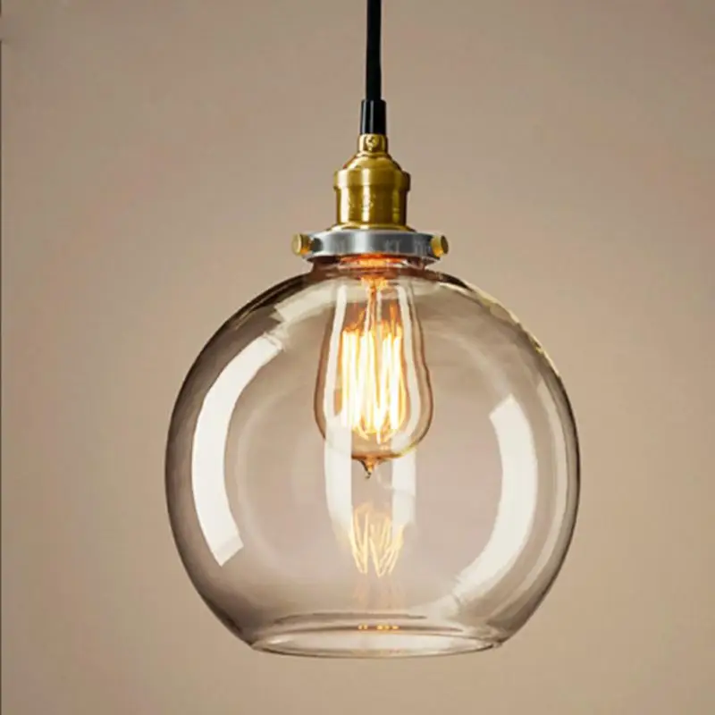 Античная diy потолочный светильник crystal clear стеклянная крышка кулон освещение