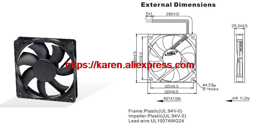 Новый Оригинальный ADDA AD1212DS A70GL DC12V 0.13A 120*120*25 мм 12 см 12025 вентилятор охлаждения