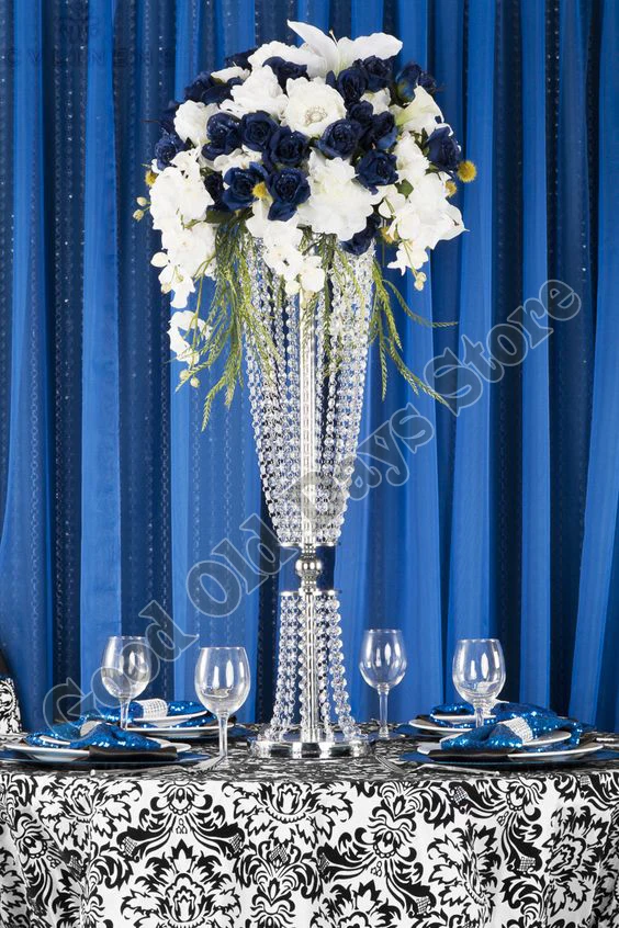 

Silver Flower Stand Crystal Table Centerpiece Wedding Props 10pcs/lot