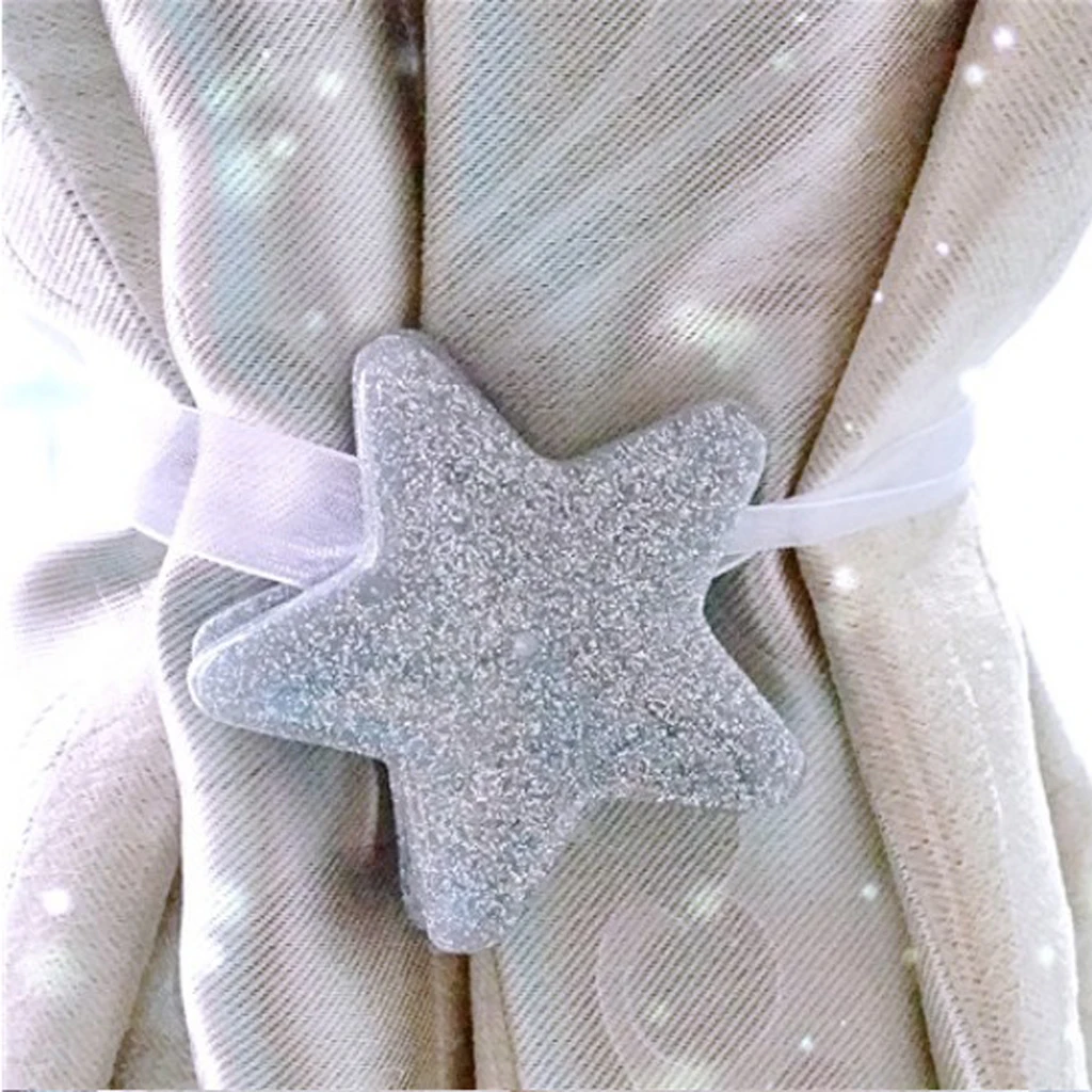 4Pieces Curtain Tiebacks Magnetic Tie Back Holdbacks Window Decoration Star | Дом и сад