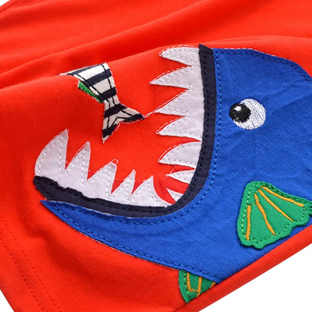

BINIDUCKLING Summer Children Boy Clothes Sets Fish Printed Short Sleeve T-shirt+Shorts Toddler Cotton Outfits Child Clothing