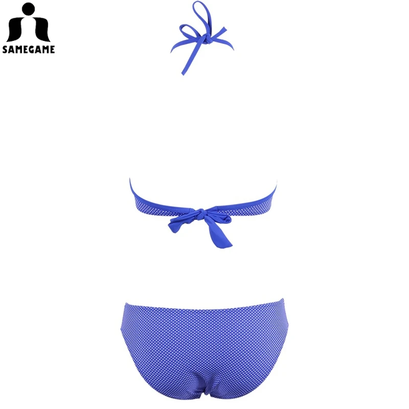 Женский купальник в горошек SAMEGAME бразильский купальник-бикини пуш-ап с лямкой на