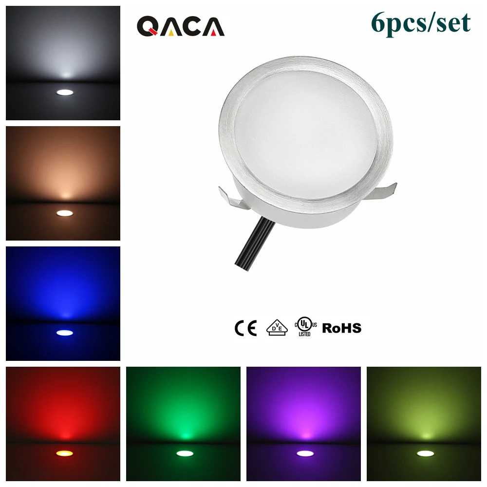 

6pcs/set Low Voltage Step Lights includes Driver and Controller Walkway Path Lamp Rcessed Outdoor Wall Lighting IP67