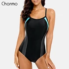 Charmo цельный женский спортивный купальные Костюм спортивный купальник с цветными блоками Монокини пляжный купальный костюм бикини купальный тренировочный костюм