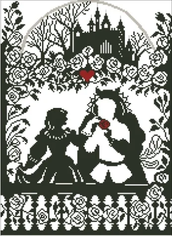 Princess-prince NKF монохромная фигурка штампованная вышивка крестиком узоры DIY комплекты для рукоделия вышивки наборы крестиком для домашнего декора - Цвет: Princess-prince