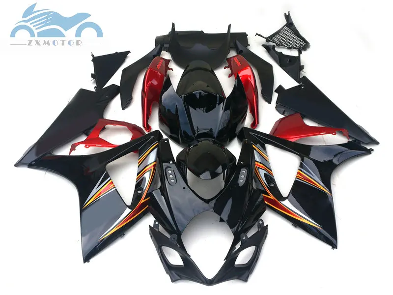 Обтекатели на заказ для SUZUKI K7 GSXR1000 2007 2008 ABS мотоциклетные GSX R1000 07 08 GSXR 1000 Черный