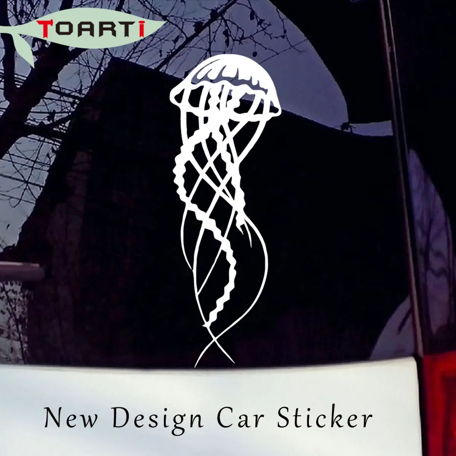 Виниловая наклейка медузы на окно для стенок бампера кальмаров осьминога черный