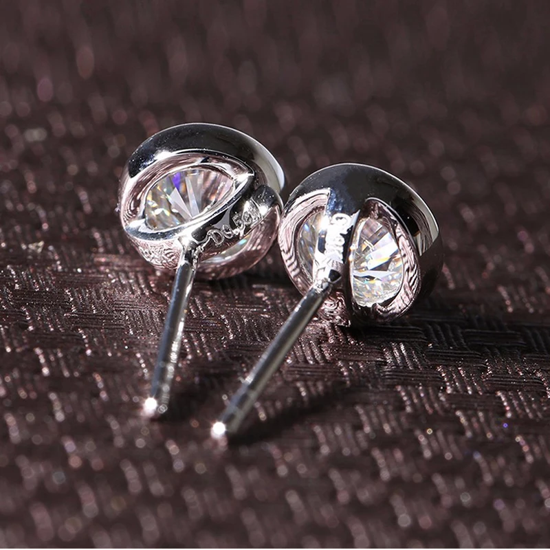 Серьги-гвоздики Transgems Classic 14K 585 белое золото серьги с муассанитом для женщин 5 мм F