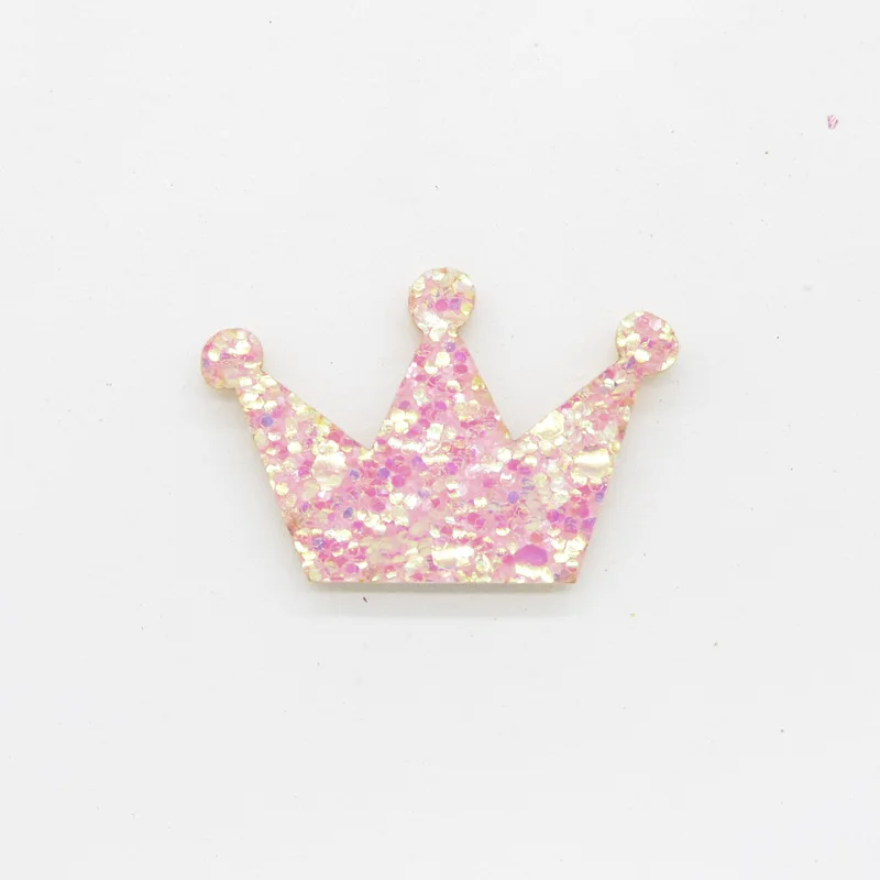 Pink 20 шт. блестящая ткань с мягкими аппликациями корона с блестками патчи для рукоделия одежды DIY заколки для волос стикер на стену торт декоративный G48 - Цвет: Pink