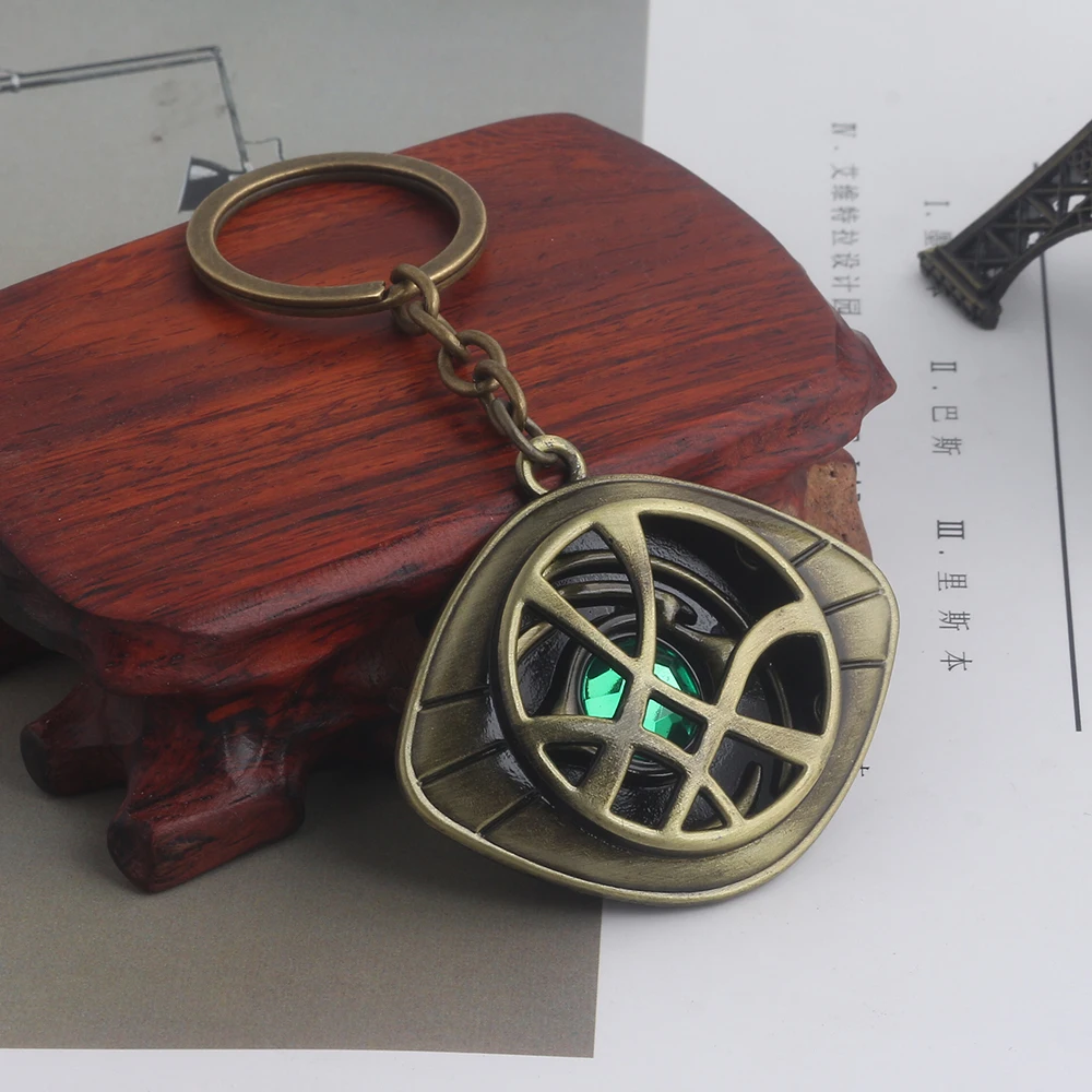 RJ новые фильмы Доктор Стрэндж Брелки Подвески Мститель 3 Dr. Strange Steve Зеленый Кристалл агамотто глаз чокер брелок для мужчин ювелирные изделия