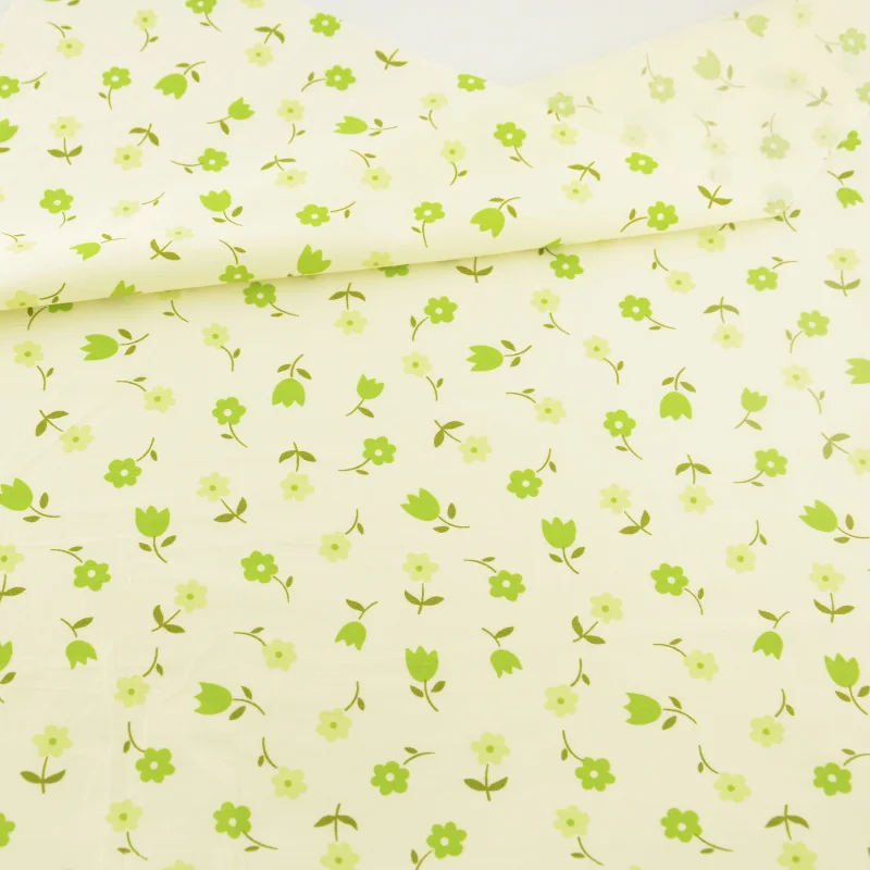 Текстиль для дома милый зеленый цветы 100% хлопок Ткань квилтинга Постельные