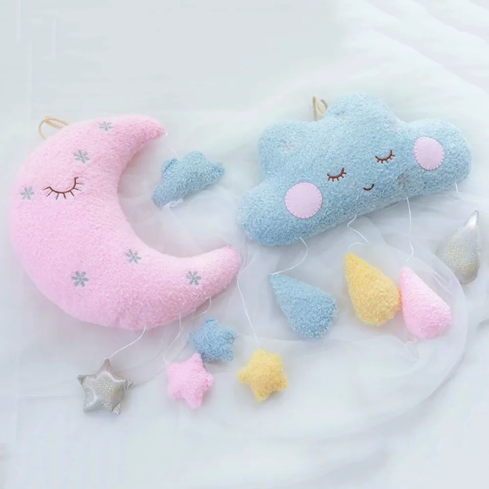 INS cloud moon плюшевая подушка kawaii игрушка облако розовый желтый синий цвет украшение