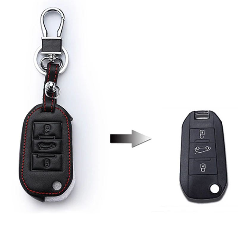 Кожаный чехол для ключей автомобиля peugeot 508 308 Citroen C4L C5 защитный держатель|Футляр