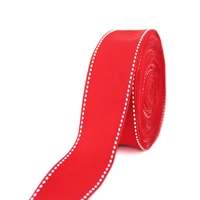red stitch grosgrain ribbon double faced 38 mm eco friendly wedding handmade gift diy crafts tape christmas decoration