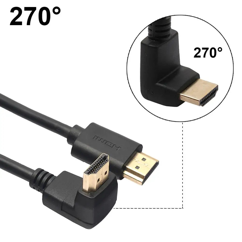 Прямой угол HDMI 1 4 версия Кабель адаптер папа ТВ разъем 270/90 градусов HD tv AV 3D для