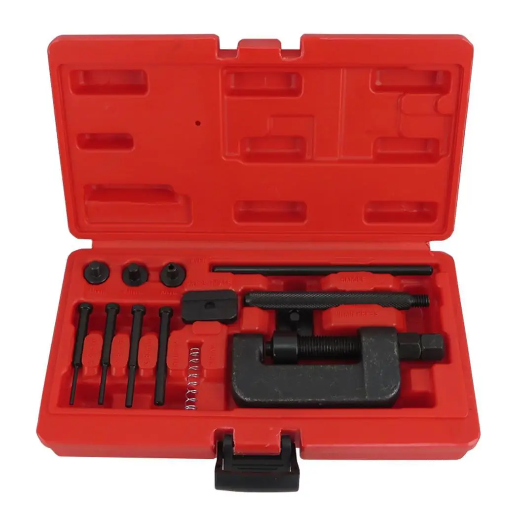 Motorcycle Bicycle Chain Breaker Set Link Splitter Riveting Repair Tool Kit Red Black | Спорт и развлечения