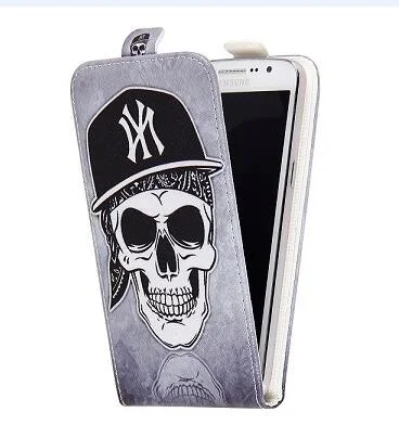 case for Fly IQ4514 EVO Tech 4 phone Flip Leather back cover skull cat girl tower item up and down XH005 high quality | Мобильные
