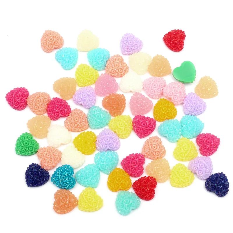 Heart 3 12x12mm 200 шт. розы в ассортименте цветок смолы кавайный кабошон декор с плоской стороной ремесла украшения для скрапбукинга Diy аксессуары - Цвет: Heart 3 12x12mm