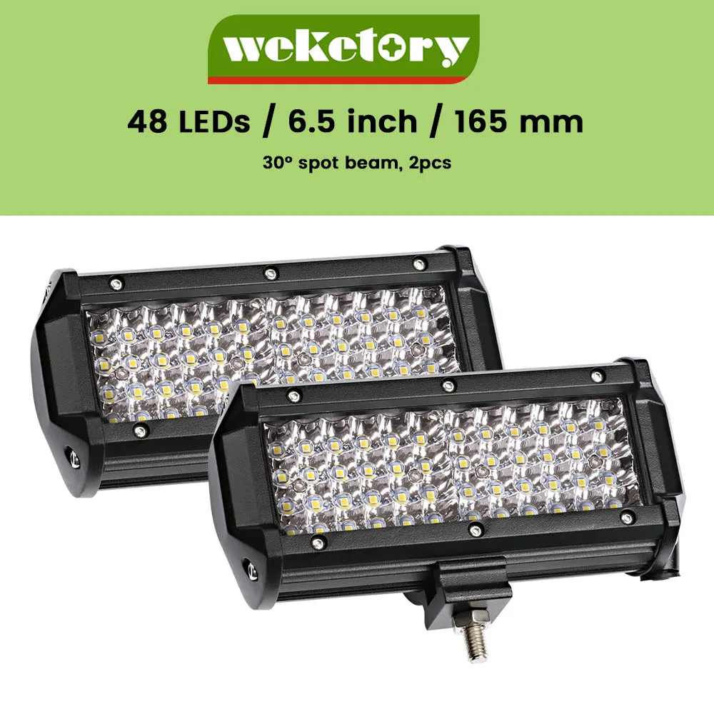 Weketory Quad рядов 4-44 дюйма светодиодный бар светодиодный светильник бар для автомобиля Трактор Лодка OffRoad бездорожье 4WD 4x4 грузовик внедорожник ATV дальнего света 12V 24V - Цвет: 2pcs 7 inch spot