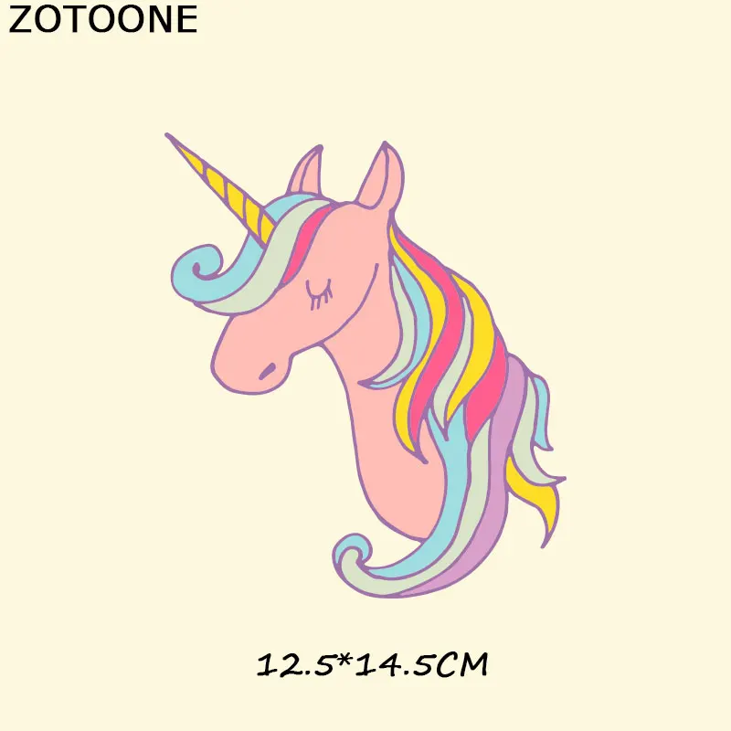 Яркие наклейки ZOTOONE с розами в виде единорога модные термопереводные из ПВХ на