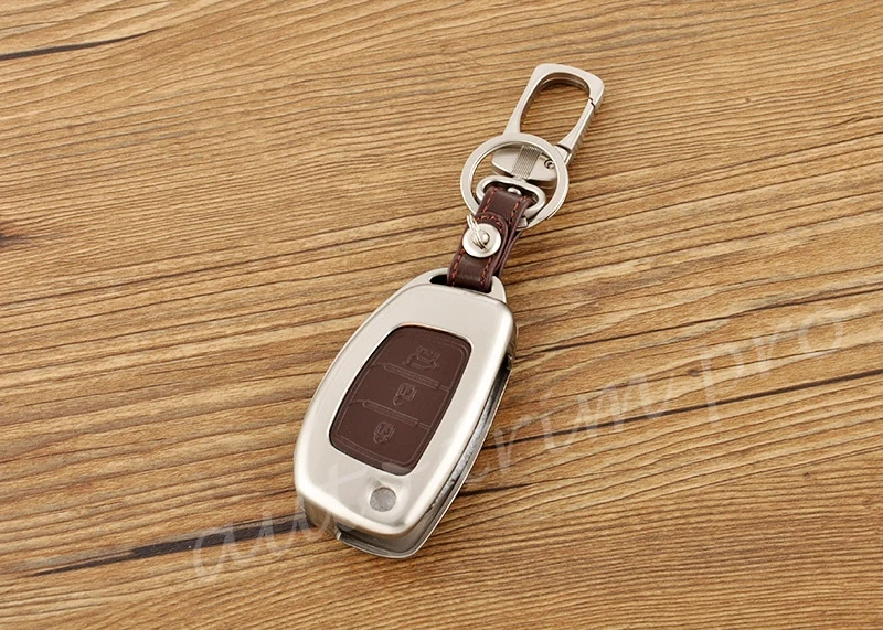 Key Case Holder Bag Box Fob Shell Cover Chain King 3 Button Parts Trim Fit For Hyundai ix35 ix45 i40 ix25 Mistra Verna Accessory |
