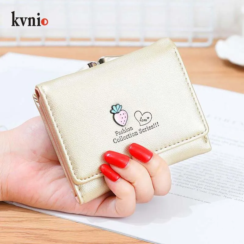 KVNIO 2018 маленький кошелек для карт женский с украшением в виде клубники корейский
