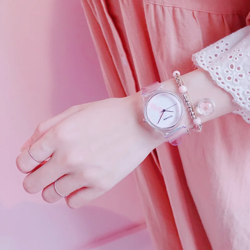 Классические Модные прозрачные кварцевые часы женские повседневные творческие