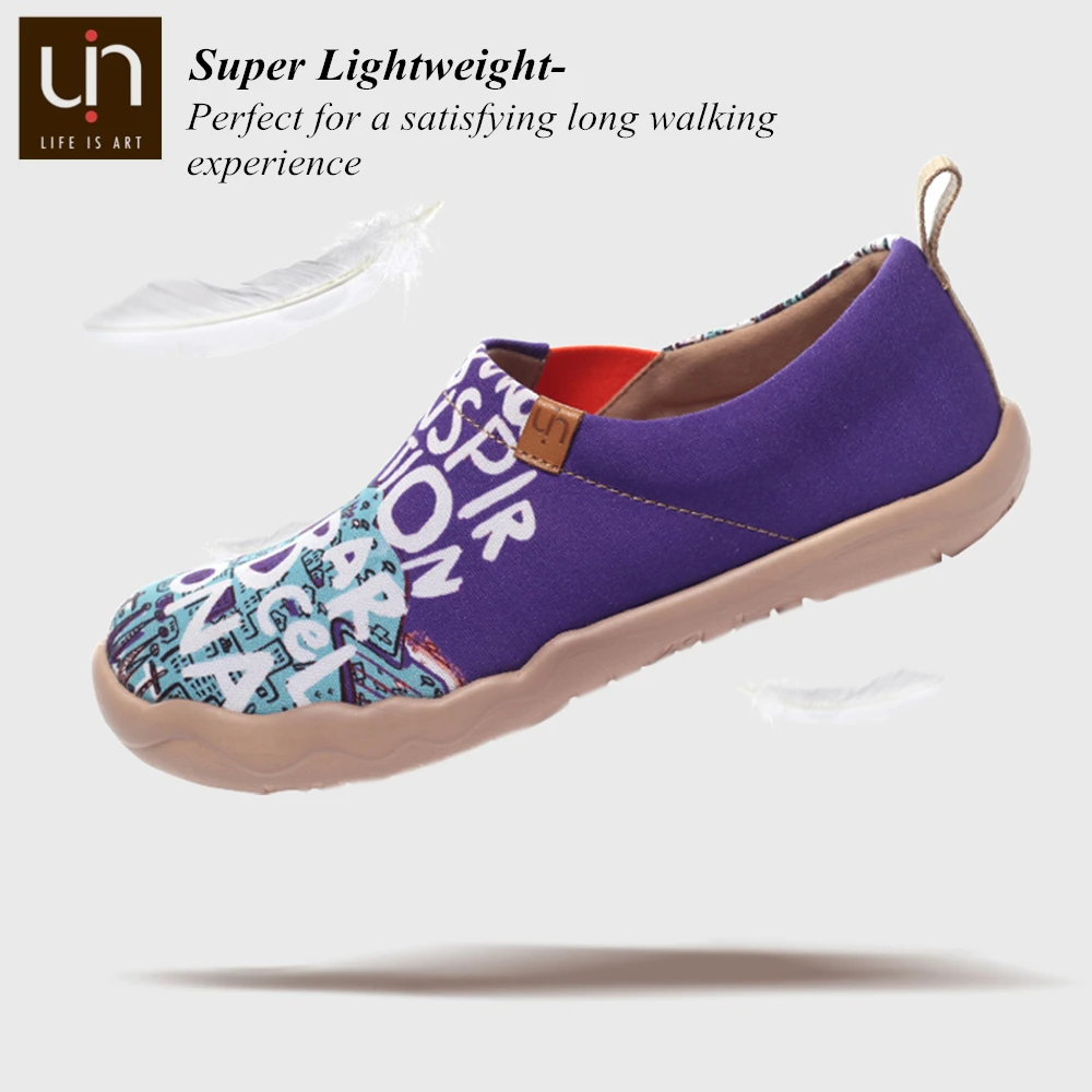 UIN Вдохновение На Барселоне дизайн окрашенные женские холщовые туфли модные