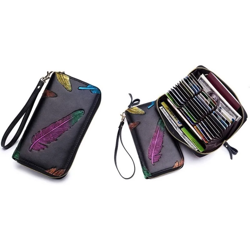 Модный женский бумажник с отделениями для карт, длинный женский клатч из натуральной кожи для путешествий, Карманный Кошелек для девушек, кошелек для монет, сумка для телефона, Женский держатель для карт 36