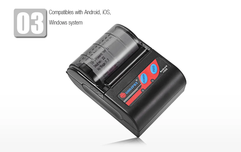 58 мм портативный принтер мобильный термопринтер USB+ Bluetooth Поддержка android и ios