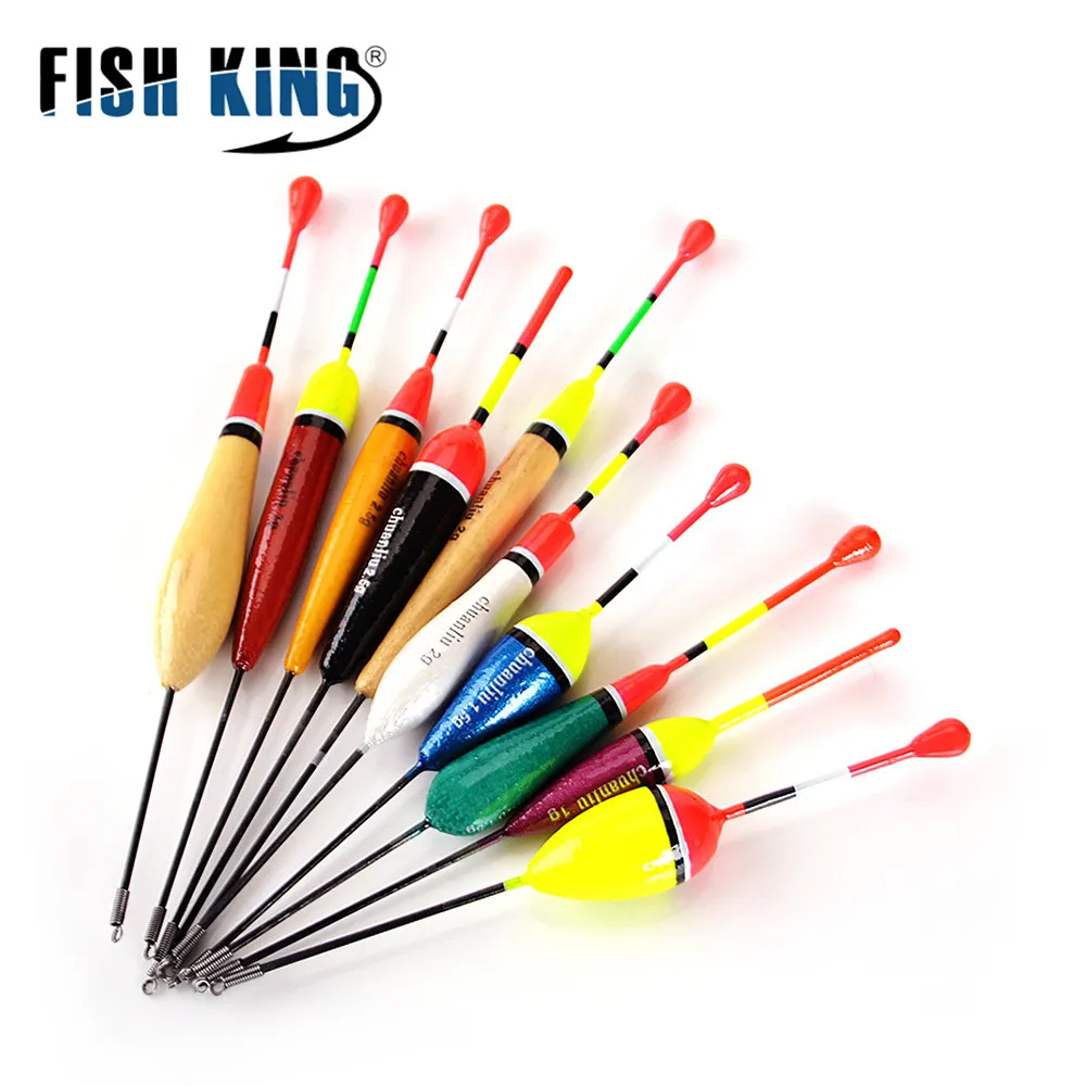 FISH KING 10 шт./лот разных размеров цветной поплавок для подледной рыбалки набор буй