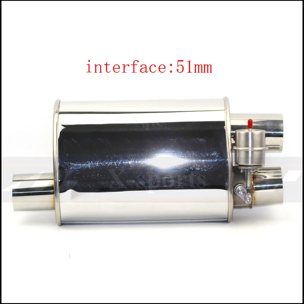 valve Mufflers 51mm Автомобильный вакуумный насос выхлопной трубы, переменные глушители клапанов, дистанционное управление, нержавеющая сталь, универсальный ID 51 мм 63 мм 70 мм 76 мм, плоская форма - Цвет: valve Mufflers 51mm