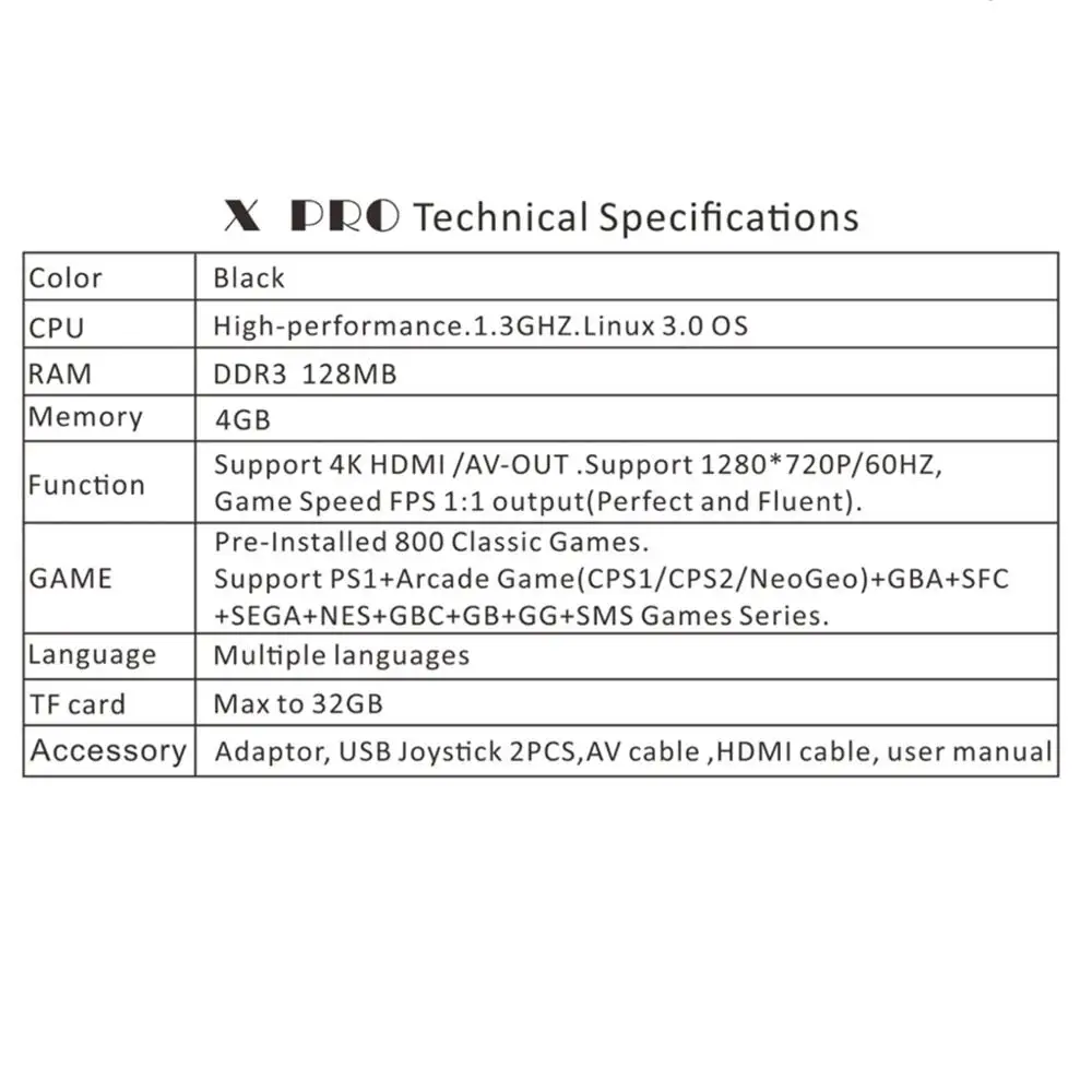 Игровая приставка HD TV Встроенный 800 игр поддержка нескольких игровых симуляторов
