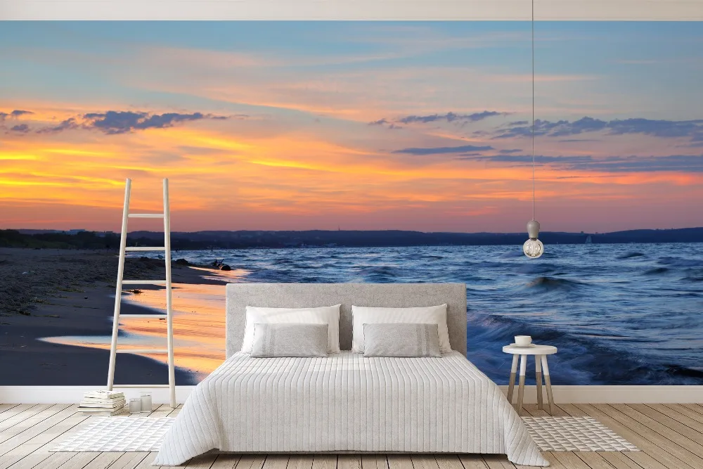 

[Self-Adhesive] 3D Sunset Sea Beach 7 Wall Paper mural Wall Print Decal Wall Murals