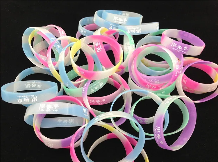 100 шт./лот аниме черный браслет Темный дворецкий мультяшный печатный силиконовые