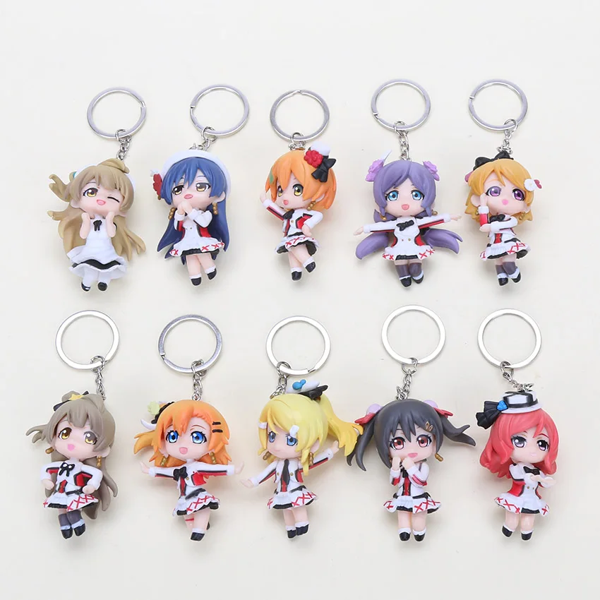 10 шт./компл. LoveLive! Брелок школьный idol Project Kotori Nico Eli Rin Umi Maki Nishikino Minami фигурка