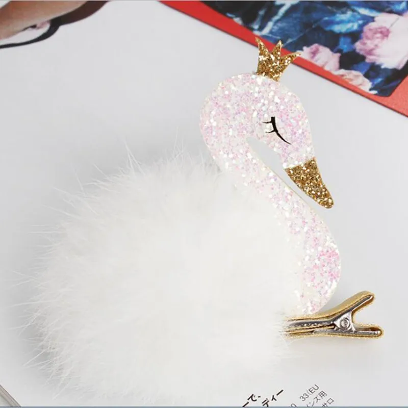 Красивая заколка для волос Timlee H001 с милым лебедем | Украшения и аксессуары