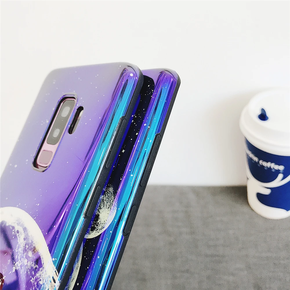Чехол с рисунком Микки для samsung Galaxy S8 S9 Plus мягкий чехол из ТПУ S7 Edge Note 8 9 Moon |