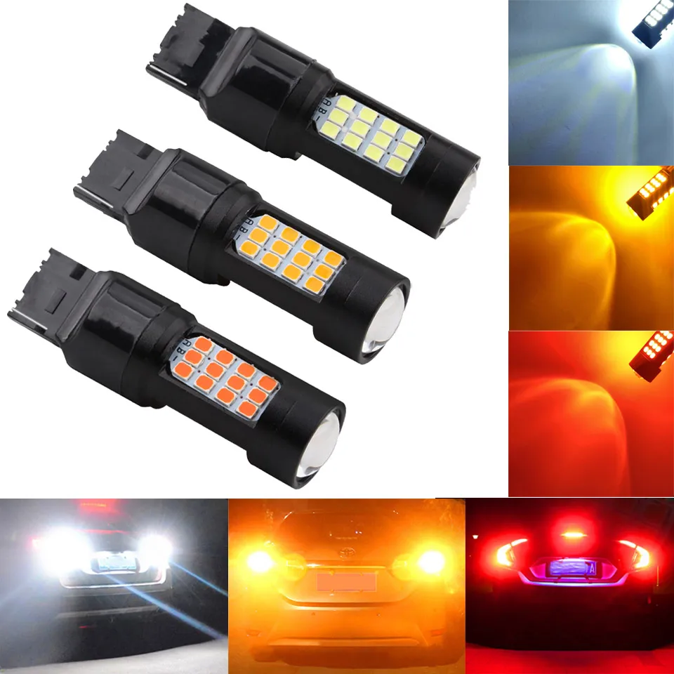 1 шт. DC12V 24V Универсальный 7443 2835 42SMD светодиодный сигнал поворота дневные ходовые