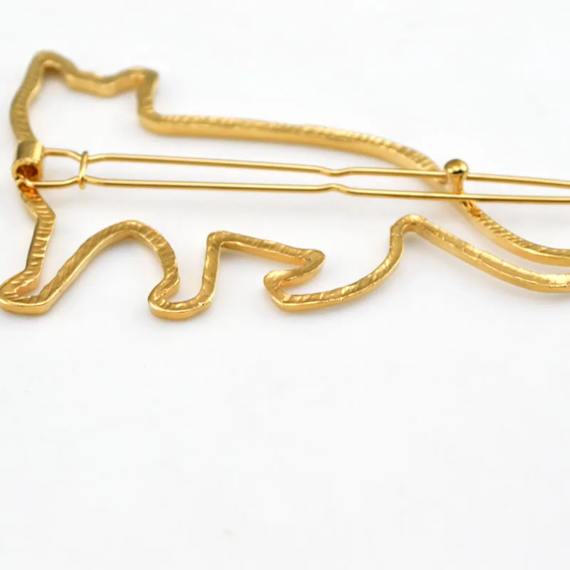 

Hot Gold Plated Hollow Out Cat Hair Clip Hairpin Barrettes Decorations Jewelry Accessories