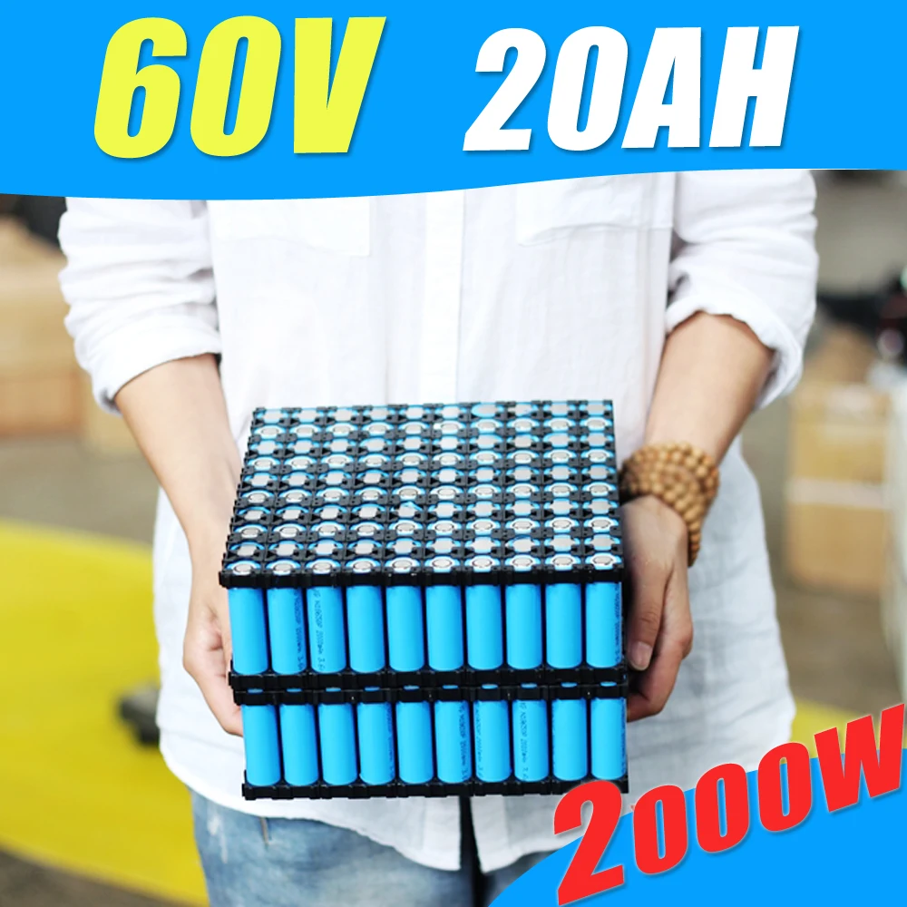 Литий Перезаряжаемые Батарея 60V 20Ah Электрический велосипед Батарея 60V для 2000 Вт мотор с 6A Зарядное устройство 60A BMS мощный Батарея пакет
