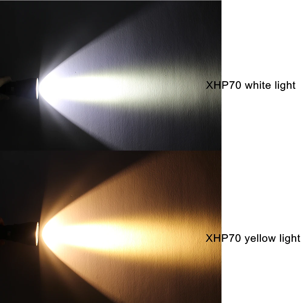 Фонарик для дайвинга XHP70 XHP50 светодиодный 4200 люмен желтый/белый свет тактическая