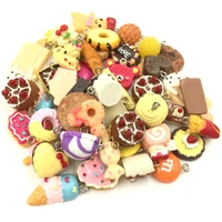 20pcs pendants bread cake biscuits ice cream food acrylic bails mixed colorful jewelry diy findings charms